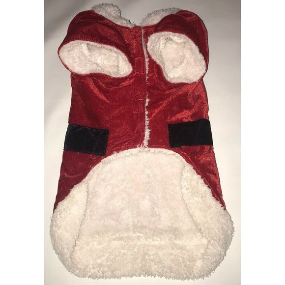 Santa Claus Dog Halloween Holiday Christmas Costume Size Large Red Black White - Picture 2 of 2